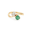 Antique diamond and emerald Edwardian ring