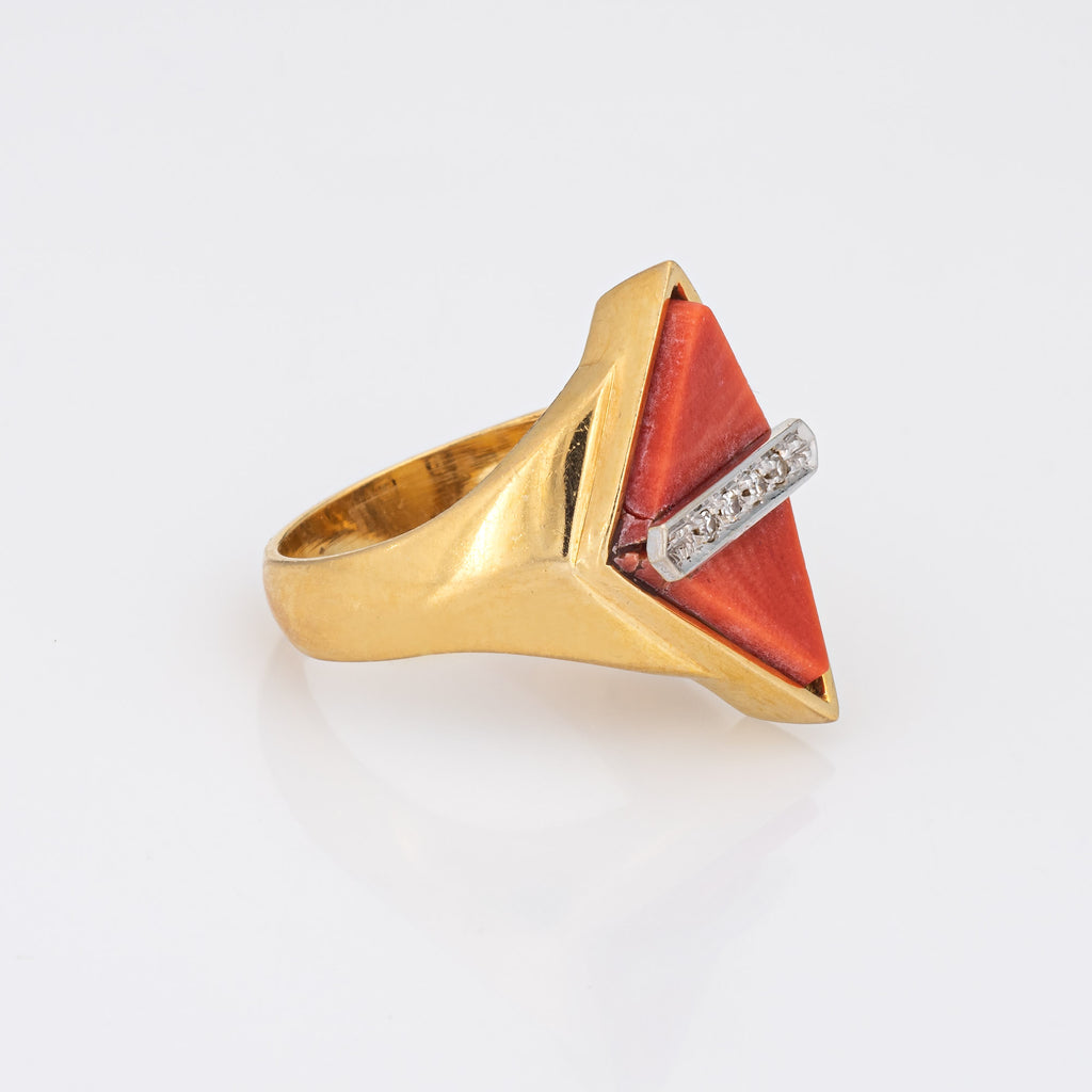 Triangle Coral ring | Gold ring designs, Ring designs, Coral ring