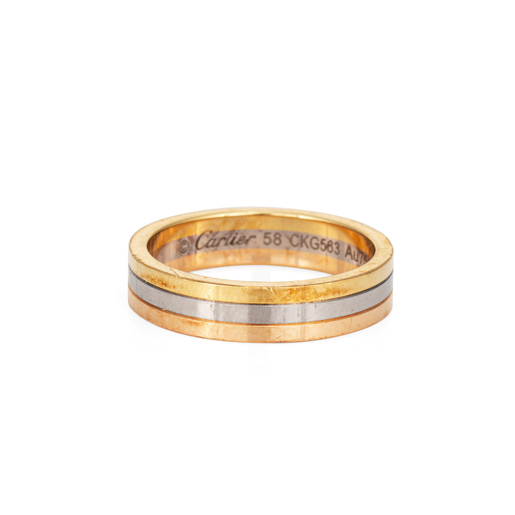 Cartier Vendome Louis Cartier Wedding Band Ring in 18K, CZ 58