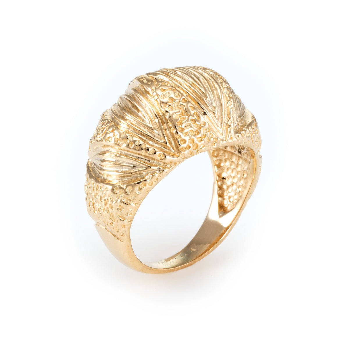Textured Dome Cocktail Ring Vintage 14k Yellow Gold – Sophie Jane