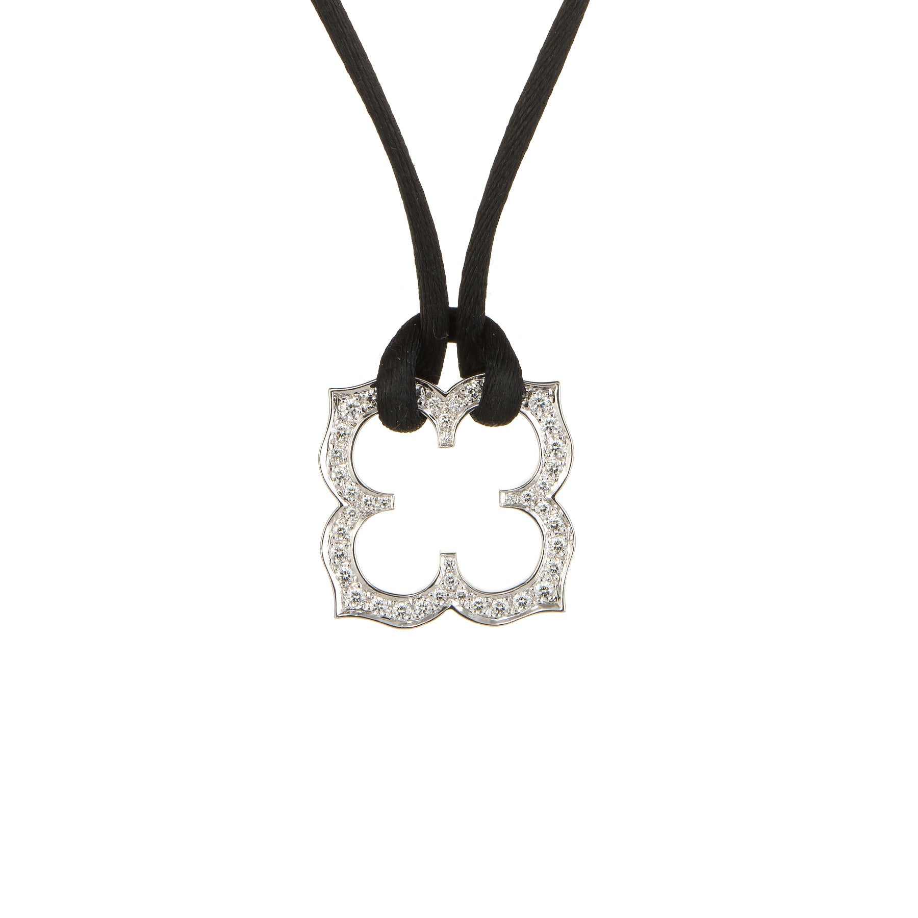 Diamond Clover Pendant Necklace in 18k White Gold by Hearts On Fire -  Nelson Coleman Jewelers