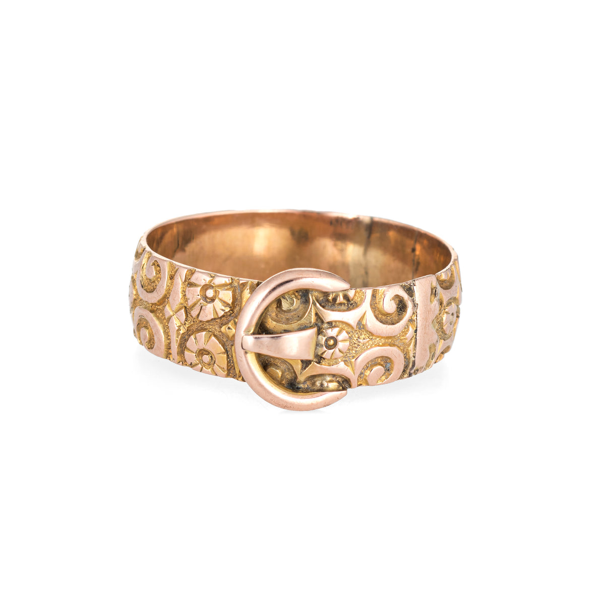 Vintage Ornate Rose Gold Bangle Bracelet